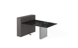 Wedge Top without/TV Lift - Straight Plain Metal Panel Base